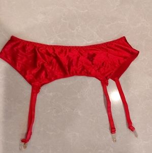 Red Satin garter belt xl.
